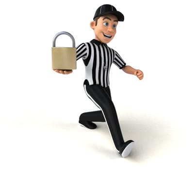 Fun 3D Illustration of an american Referee