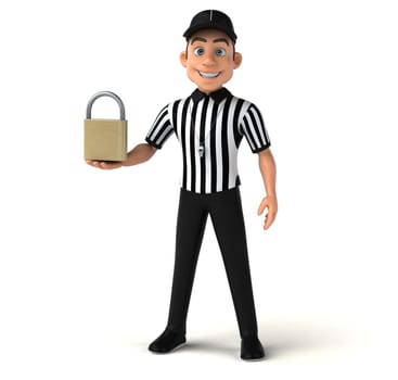 Fun 3D Illustration of an american Referee