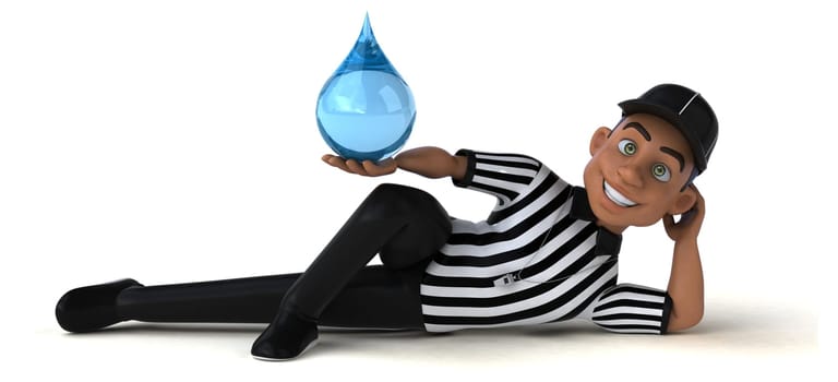 Fun 3D Illustration of an american Referee