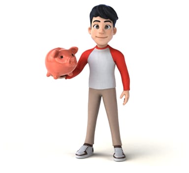 Fun 3D Asian teenager with a manga style