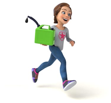 Fun 3D illustration of a cartoon teenage girl