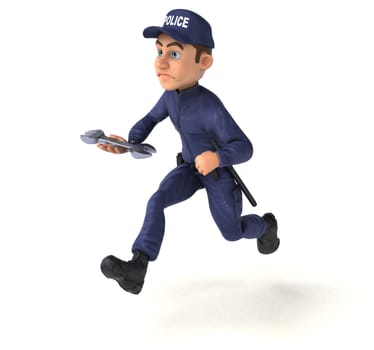 Fun 3D illustration of a cartoon Police Officer