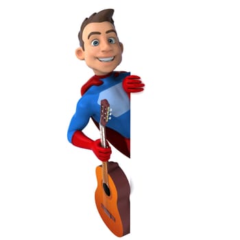 Fun 3D illustration of a fun superhero