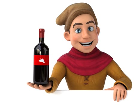 3D Illustration of a medieval historical character