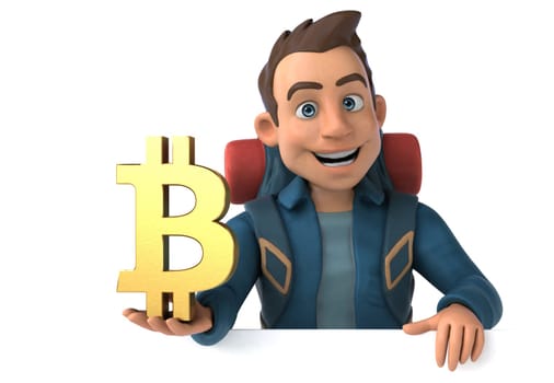 Fun illustration of a 3D cartoon backpacker