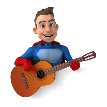 Fun 3D illustration of a fun superhero