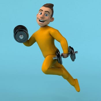 Fun 3D cartoon yellow character