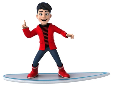 Fun 3D cartoon teenage boy