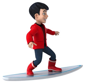 Fun 3D cartoon teenage boy
