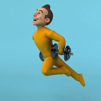 Fun 3D cartoon yellow character