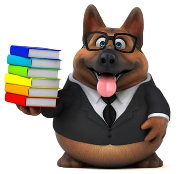 Fun german shepherd dog - 3D Illustration