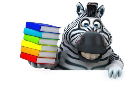 Fun zebra - 3D Illustration