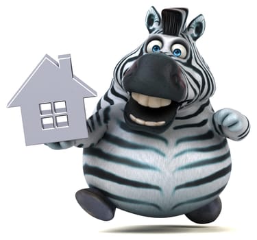 Fun zebra - 3D Illustration