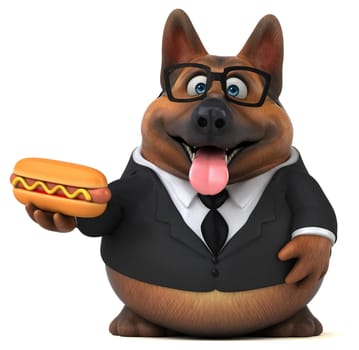 Fun german shepherd dog - 3D Illustration