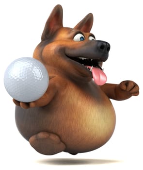 Fun german shepherd dog - 3D Illustration