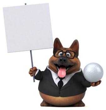 Fun german shepherd dog - 3D Illustration