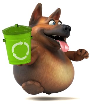 Fun german shepherd dog - 3D Illustration