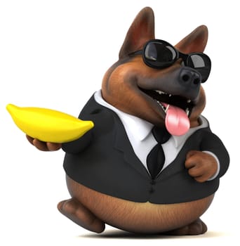 Fun german shepherd dog - 3D Illustration