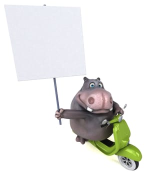 Fun hippo - 3D Illustration