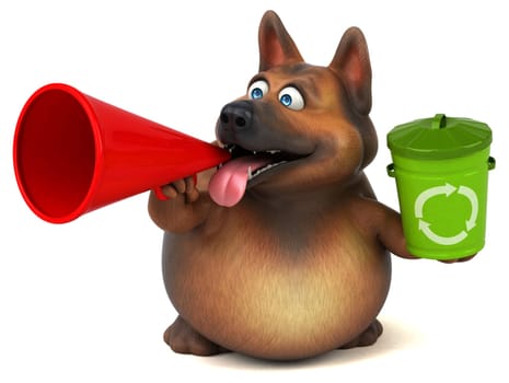 Fun german shepherd dog - 3D Illustration