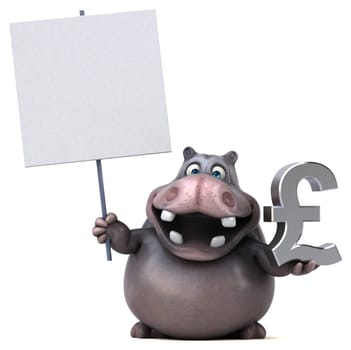 Fun hippo - 3D Illustration
