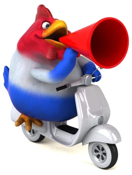 Fun chicken - 3D Illustration