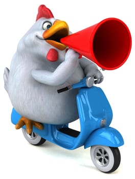 Fun chicken - 3D Illustration