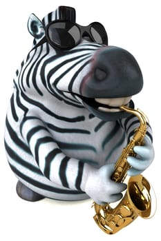 Fun zebra - 3D Illustration