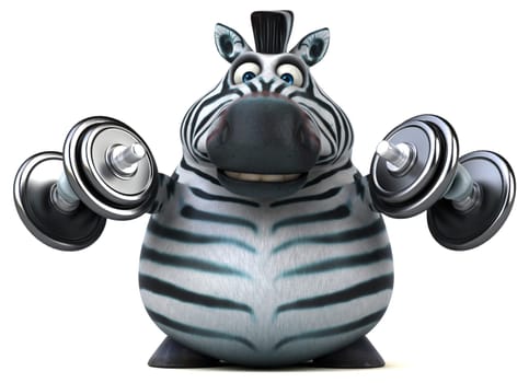 Fun zebra - 3D Illustration
