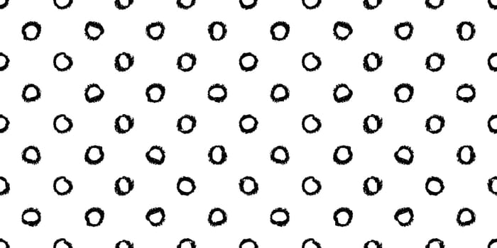Polka dot seamless pattern with hand painted circles. Vector illustration