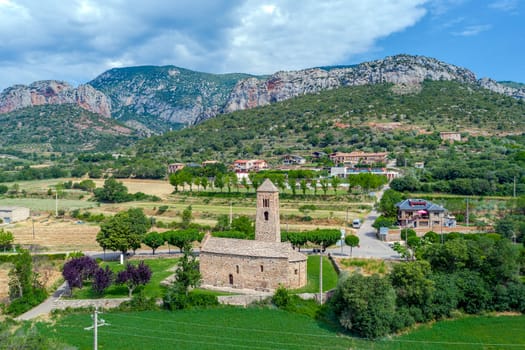 Hermitage of Sant Marc de Batlliu in Coll de Nargo, Catalonia Spain, panoramic view