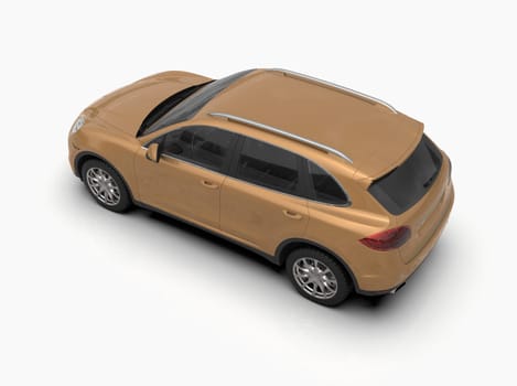 Generic and Brandless Luxury SUV Isolated on White 3d Illustration, Contemporary SUV Studio, Dealership Automobile Industry, Auto Transport, Infographics Automotive Background, City Vehicle Template