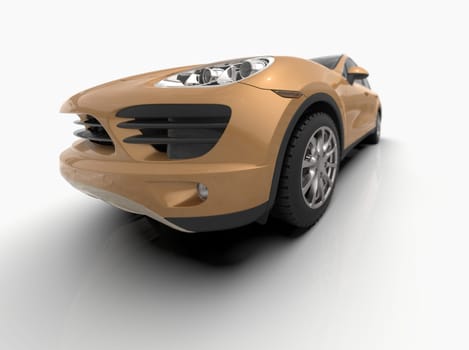 Generic and Brandless Luxury SUV Isolated on White 3d Illustration, Contemporary SUV Studio, Dealership Automobile Industry, Auto Transport, Infographics Automotive Background, City Vehicle Template