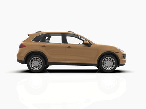 Generic and Brandless Luxury SUV Isolated on White 3d Illustration, Contemporary SUV Studio, Dealership Automobile Industry, Auto Transport, Infographics Automotive Background, City Vehicle Template