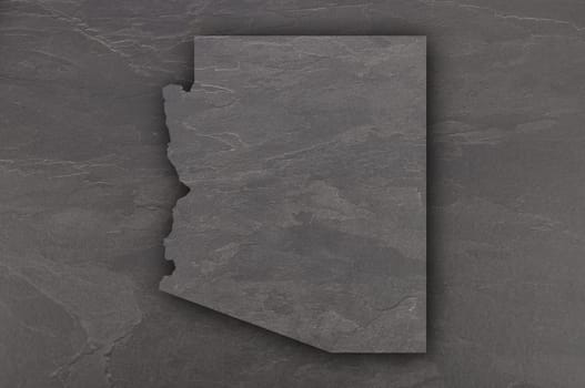 Map of Arizona on dark slate