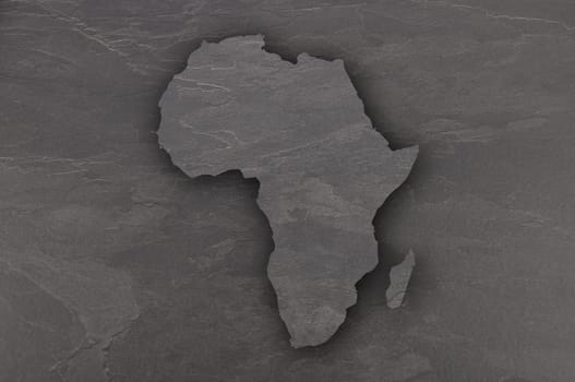 Map of Africa on dark slate