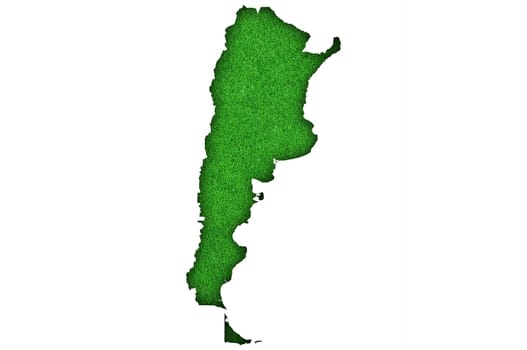 Map of Argentina on green felt