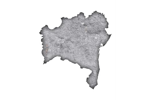 Map of Bahia on weathered concrete
