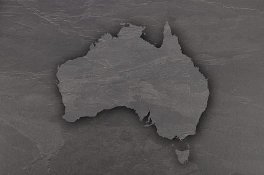 Map of Australia on dark slate