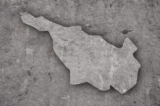 Map of Bremen on weathered concrete