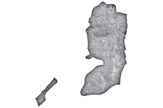 Map of Palestine on weathered concrete