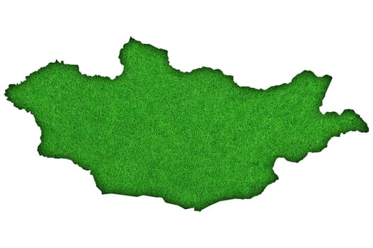 Map of Mongolia on green felt