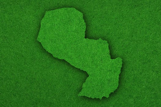 Map of Paraguay on green felt