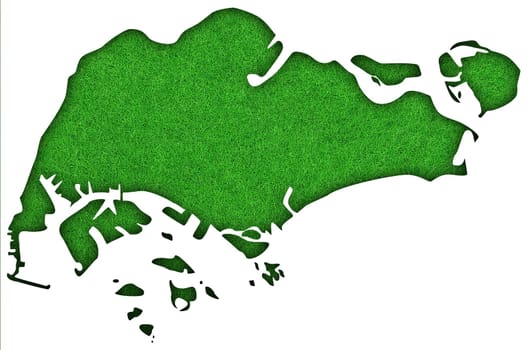 Map of Singapur on green felt
