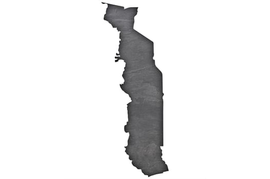 Map of Togo on dark slate