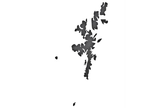 Map of Shetland Islands on dark slate