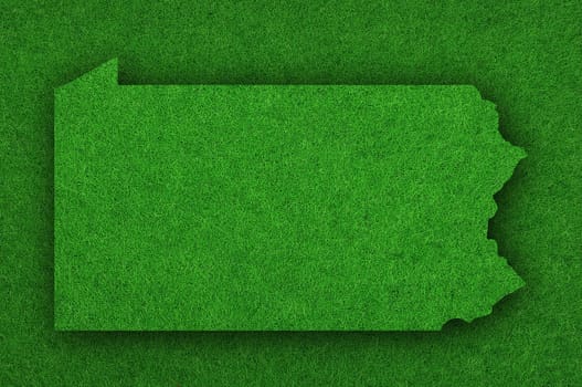 Map of Pennsylvania on green felt