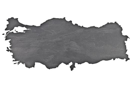 Map of Turkey on dark slate