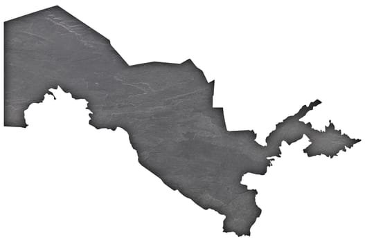 Map of Uzbekistan on dark slate