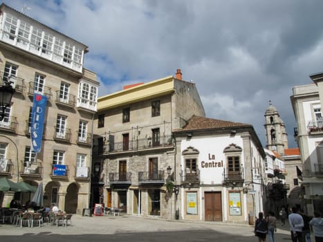 Vigo, Spain - June 12, 2019: Vigo Architecture. Buildings and streets of the city.